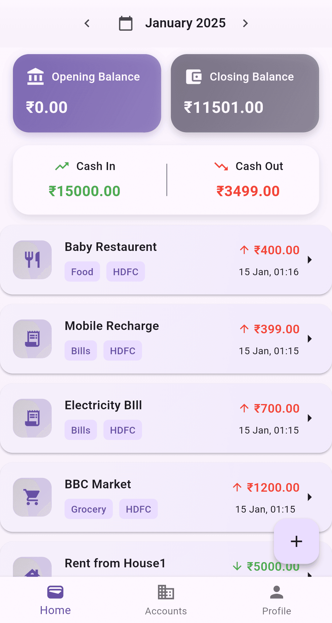 expense tracker dashboard